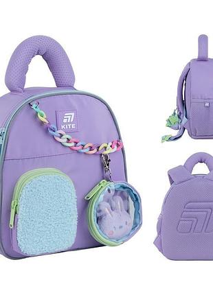 Дитячий рюкзак purple bunny об'ємом 5 літрів k25-2737xxs-1 kite для малюків
