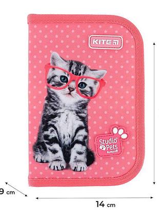 Пенал-книжка с одним отделением и двумя отворотами studio pets sp24-622-2 kite с котёнком