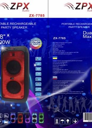 Портативная акустическая система zx-7785 bt с подсветкой — беспроводная bluetooth колонка с led-подсветкой