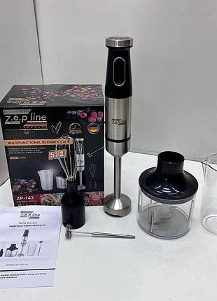 Мощный погружной блендер 5 в 1 zepline zp-143 с мотором 1500 вт для быстрого измельчения и смешивания