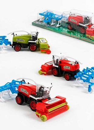 Игрушечный сельскохозяйственный комбайн спецтехника 0488-224 с подвижными элементами и инерцией, длина 38 см