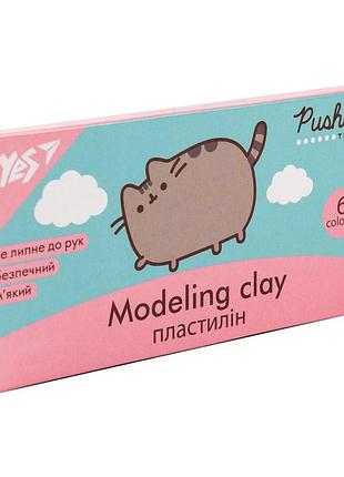 Пластилін м’який 6 кольорів «pusheen» 540608 для творчості