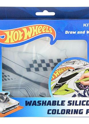 Настільна багаторазова силіконова підкладка-розмальовка hot wheels 30x40 см hw22-424