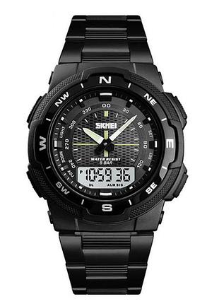 Мужские спортивные часы skmei 1370bkwt черно-белые 10241
