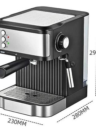 Рожкова еспресо-кавоварка crownberg cb 1570 1200 вт з капучинатором для латте й капучино