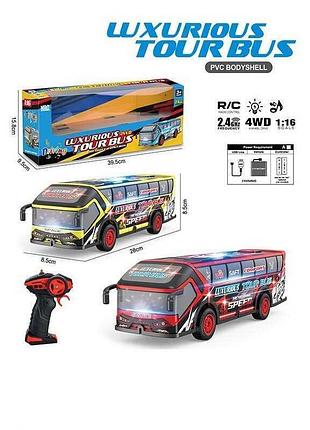 Игрушечный автобус на радиоуправлении 2288-124 с подсветкой и мелодиями, масштаб 1:16, противоударный корпус, резиновые шины,