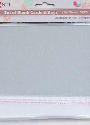 Набор серебристых заготовок для открыток 15x15 см 250 г/м² 952248 santi