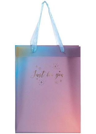 Подарунковий пластиковий пакет з написом just for you 25x19 см 8503-38