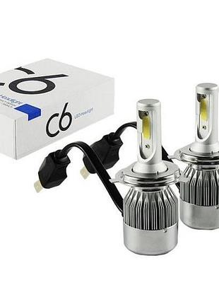 Комплект автомобильных led ламп c6 h4 5538 с высокой яркостью и холодным белым светом