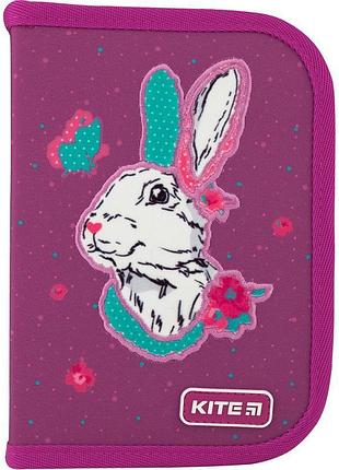 Пенал-книжка с одним отделением и двумя отворотами bunny k20-622-5 kite для школьников