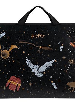 Папка на блискавці формату а3 з одним відділенням і тканевими ручками harry potter hp24-411 kite