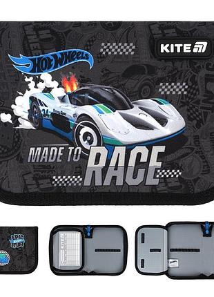 Пенал дитячий з одним відділенням та відворотом hot wheels hw25-621 kite