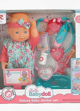Пупс tutu babydoll 6816 с фигуркой 30 см и медицинским набором