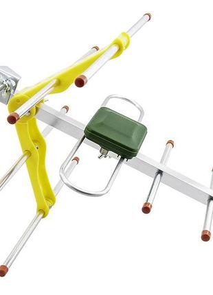 Наружная антенна eurosky es-003 5v (t2) желтого цвета для цифрового телевидения