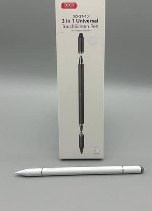 Стилус універсальний xo st-10 3 в 1 для сенсорних екранів, сумісний із смартфонами та планшетами