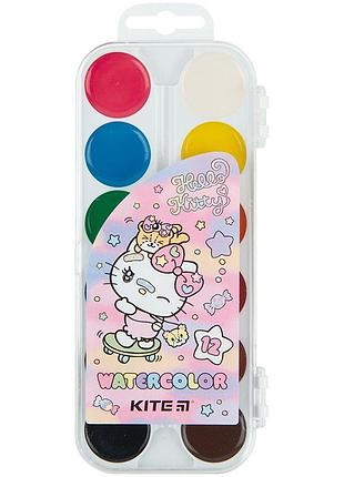 Акварельні фарби hello kitty hk23-061 kite з яскравими 12 кольорами