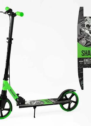 Двухколесный самокат "best scooter" sh-50730 (4) "shark" с ручным тормозом и амортизатором