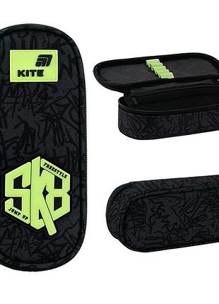 Пенал с одним отделением и органайзером sk8 темно-серого цвета k26-599-6 kite