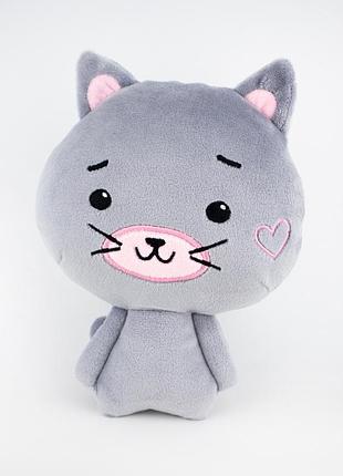 Мягкая игрушка "котенок пинки" от золушки, 21 см, серый