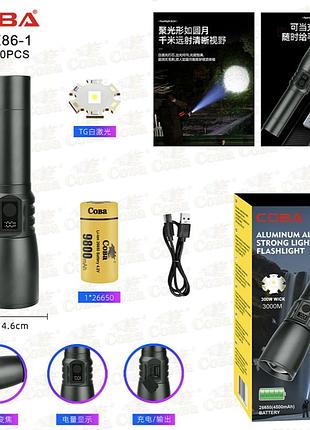 Мощный ручной фонарь bl cb x86/10425 с usb-зарядкой