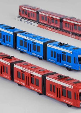 Модель трамвая kx 905-13 с инерционным механизмом в двух цветах