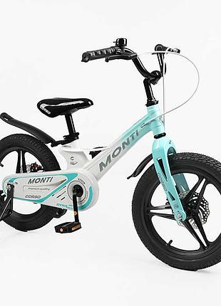 Дитячий двоколісний велосипед corso monti з колесами 16 дюймів mt-16705