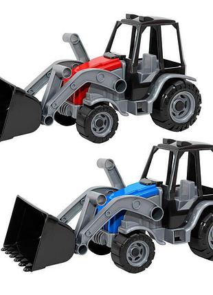Игрушечный трактор tigres 40096 с подвижным ковшом и большими колесами, длина 38,5 см, два цвета