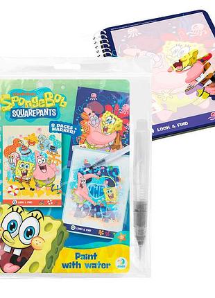 Водные раскраски с героями sponge bob 200642, 8 страниц, маркер для рисования водой