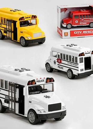 Игрушечный автобус wy 940 a/b/c серии city service с подсветкой, звуковыми эффектами и инерционным механизмом