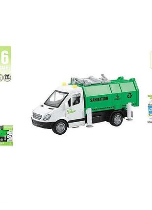 Іграшковий сміттєвоз спецтехніка wy 592 a у масштабі 1:16 з ефектами