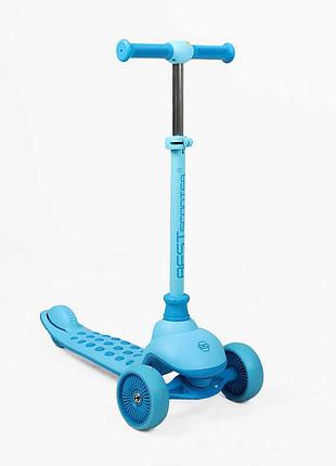Детский трехколесный самокат best scooter j-3170-011 с регулируемой ручкой