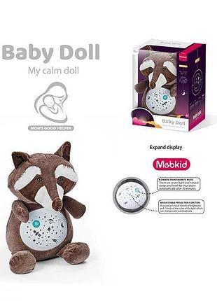 Ночник-игрушка "енот" mbq 661-11 a (18) с подсветкой и мелодиями