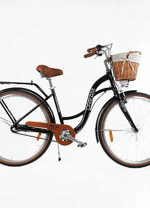Городской велосипед corso "dream" dm-28605 с корзиной и оборудованием shimano nexus-3, 3 скорости