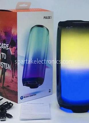 Портативная беспроводная колонка sps puls5 8635 с led-подсветкой, bluetooth акустика для прогулок и вечеринок