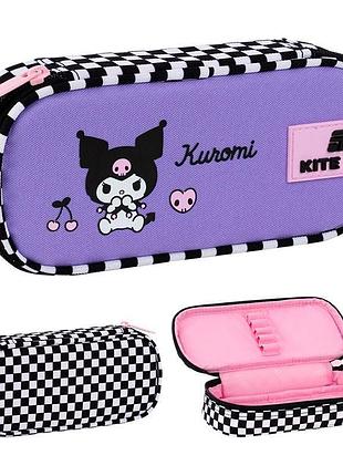 Пенал з одним відділенням hello kitty kuromi в клітинку hk26-662-4 kite