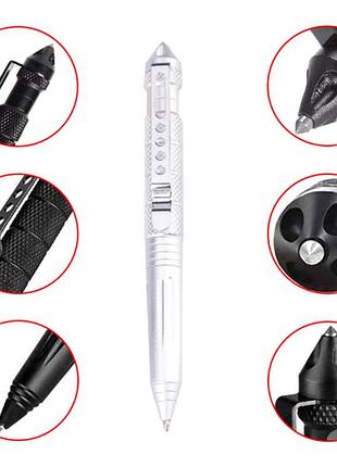Тактическая ручка из алюминия с стеклобоем laix b2 tactical pen серебристого цвета