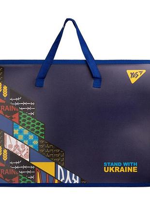 Папка-портфель формату а3 з тканинними ручками stand with ukraine 492200 yes!