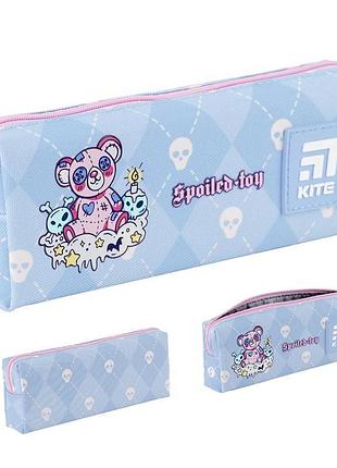 Пенал шкільний з принтом ведмедика spoiled toy k24-642-11 kite