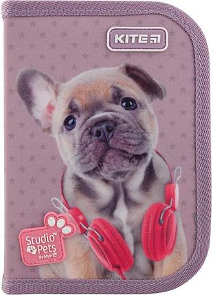 Пенал-книжка з одним відділенням та відворотом studio pets sp20-621 kite з милим дизайном