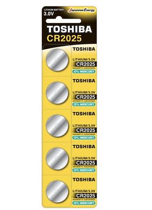 Літієві батарейки cr2025 toshiba — комплект 5 штук