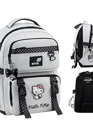 Дитячий рюкзак hello kitty світло-сірий hk26-1022m kite для школярів
