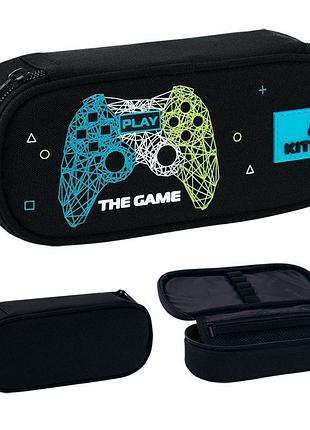 Пенал з одним відділенням та органайзером play the game чорного кольору k26-599-8