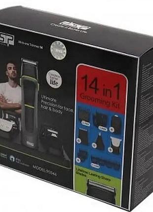 Профессиональная машинка для стрижки волос dsp 90346 с многофункциональным набором — для дома и салона
