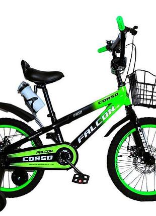 Двухколесный детский велосипед corso falcon fc-18349 с 18-дюймовыми колесами