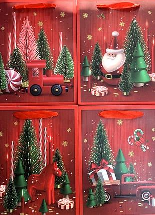 Подарунковий пакет medium xmas 22-9643-a з новорічним дизайном