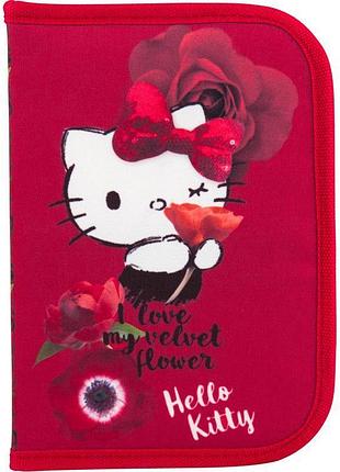 Пенал-книжка з одним відділенням і двома відворотами hello kitty hk18-622 kite