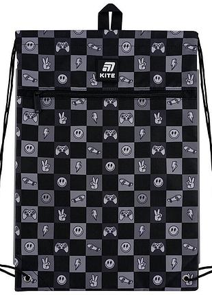 Універсальна сумка-мішок для взуття з кишенею game on k25-601m-4 kite
