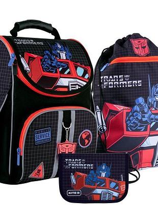 Набор детских аксессуаров transformers set-tf21-501s kite: рюкзак, пенал и сумка для обуви