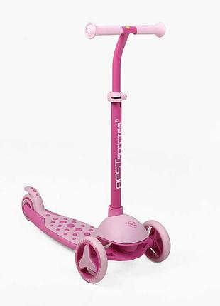 Детский трехколесный самокат best scooter m-86474 с регулируемой ручкой