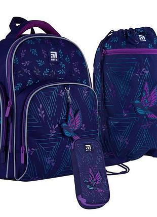 Рюкзак шкільний з пеналом та сумкою для взуття beautiful bird set-k21-706s-2 kite